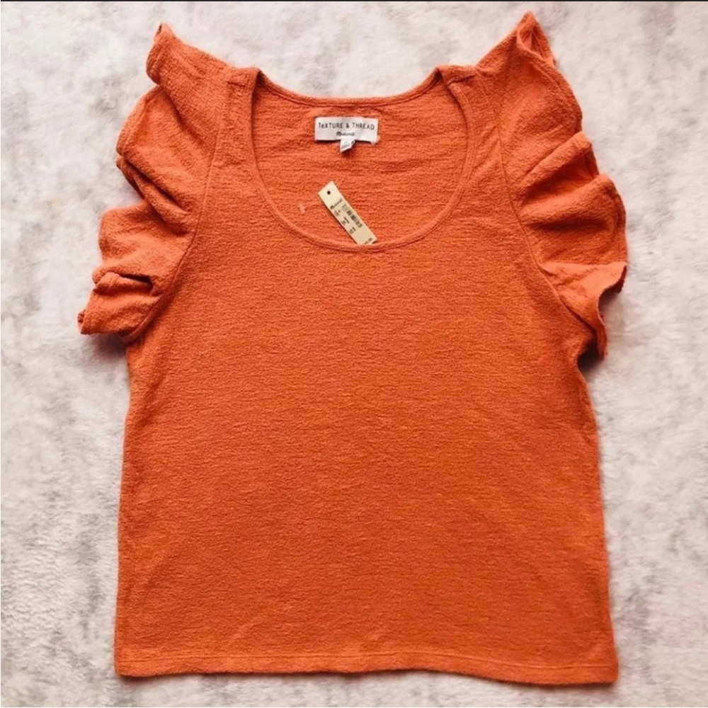 NEW Madewell Texture & Thread Ruffle Top